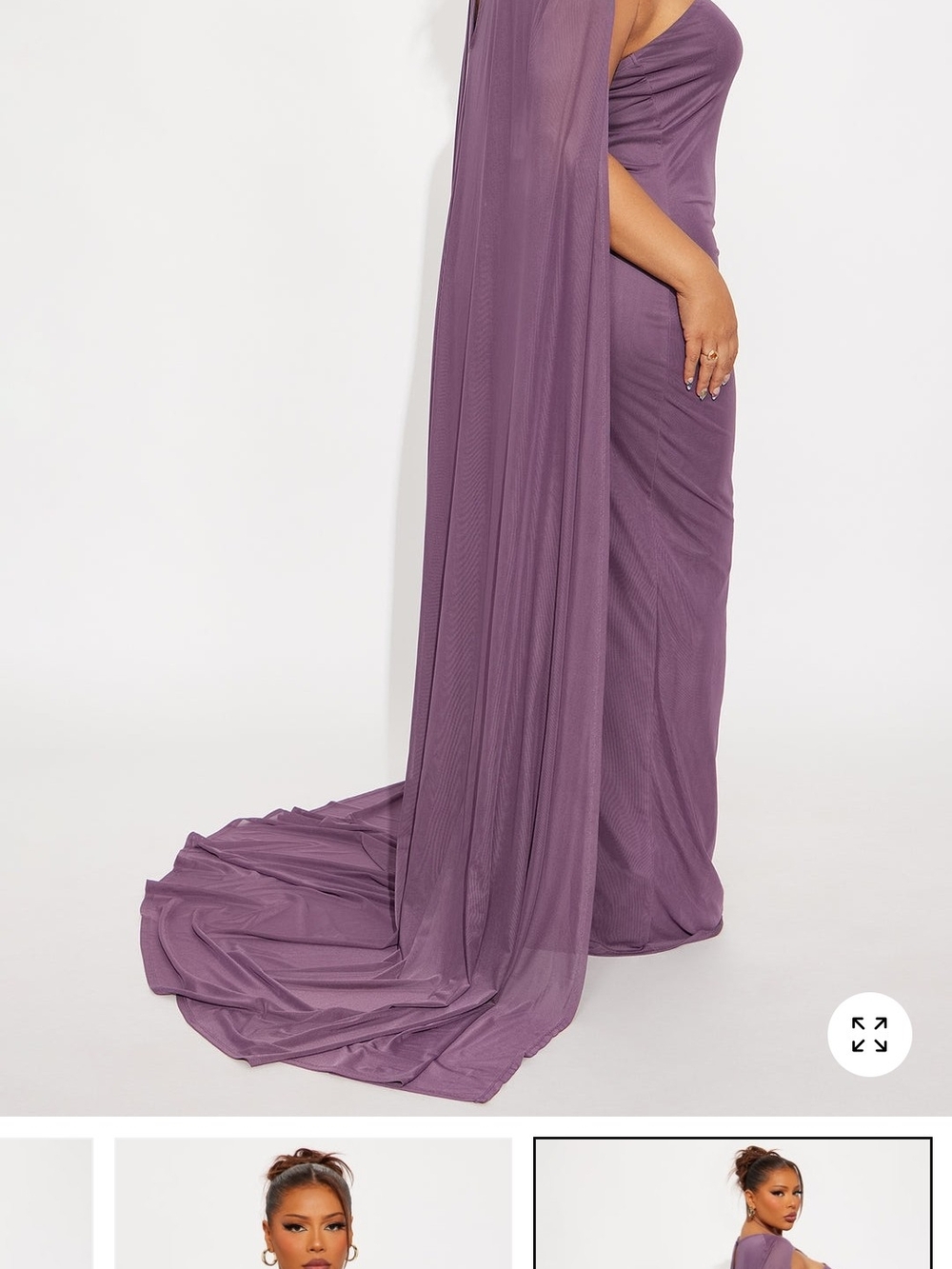 Elegant Purple Draped Maxi Dress for Women